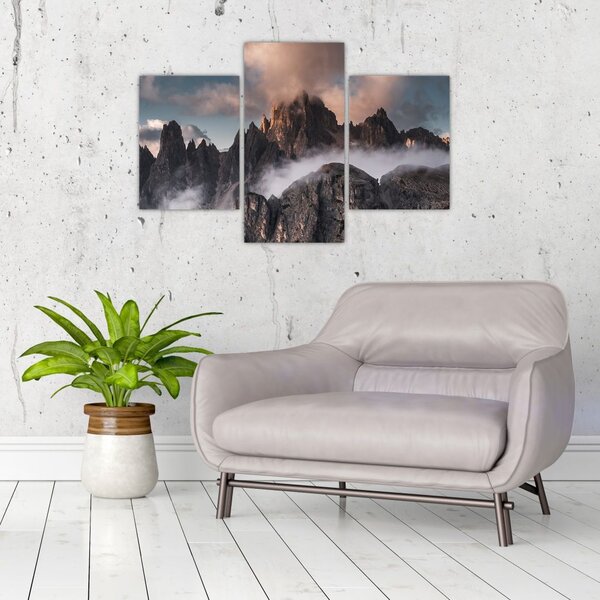 Slika - Talijanski Dolomiti skriveni u magli (90x60 cm)