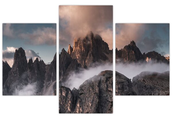 Slika - Talijanski Dolomiti skriveni u magli (90x60 cm)