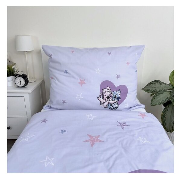 Pamučna dječja posteljina za krevet za jednu osobu 140x200 cm Lilo and Stitch "Heart" – Jerry Fabrics