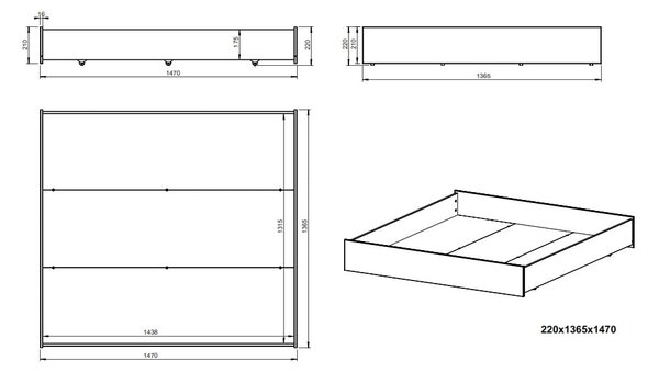 Bijeli bračni krevet s prostorom za pohranu 140x190 cm Gabi – Marckeric