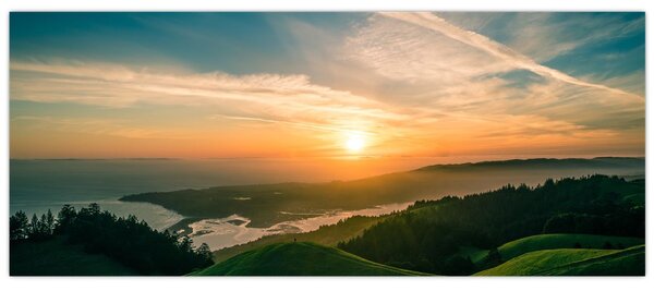 Slika izlaska sunca nad morem (120x50 cm)