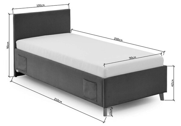 Plavi podstavljeni dječji krevet s prostorom za odlaganje s podnicom 90x200 cm Cool – Meise Möbel