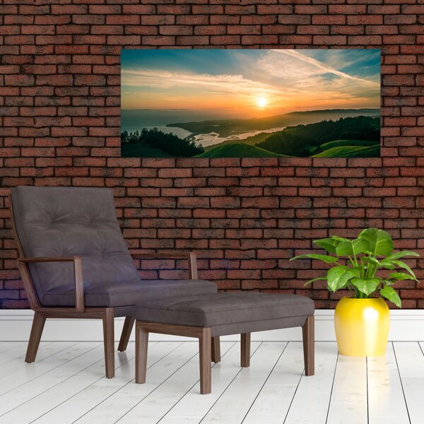 Slika izlaska sunca nad morem (120x50 cm)