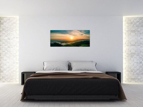Slika izlaska sunca nad morem (120x50 cm)