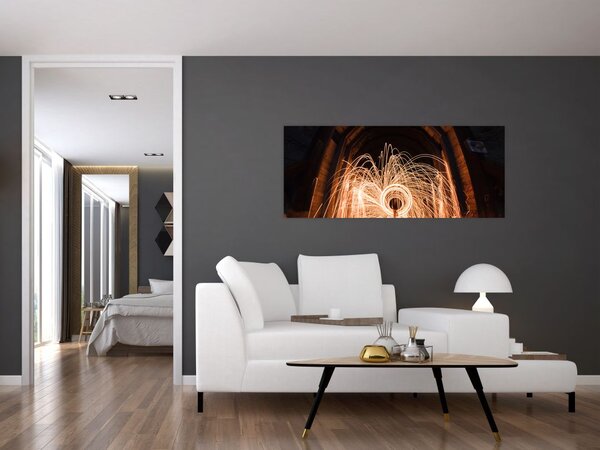 Slika - Svjetlosni show na tračnicama (120x50 cm)