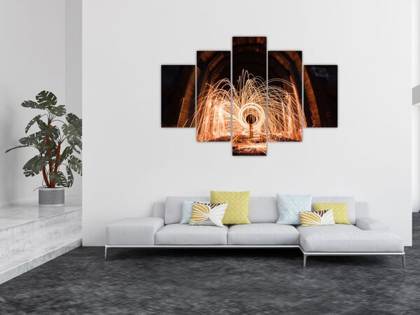 Slika - Svjetlosni show na tračnicama (150x105 cm)