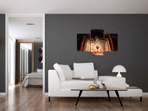 Slika - Svjetlosni show na tračnicama (90x60 cm)