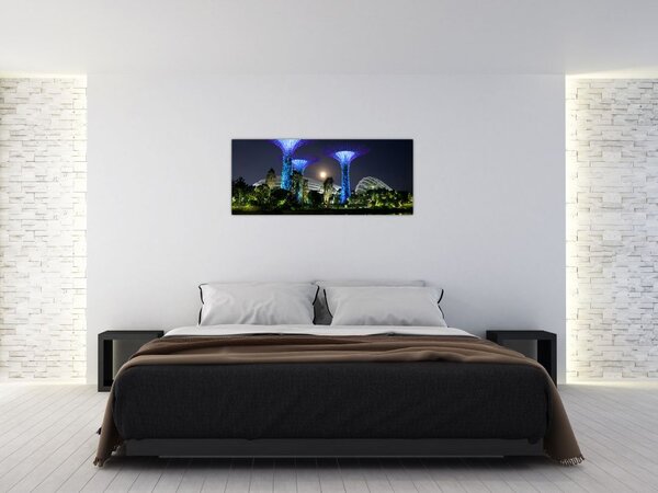 Slika punog mjeseca u singapurskim vrtovima (120x50 cm)