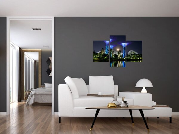 Slika punog mjeseca u singapurskim vrtovima (90x60 cm)