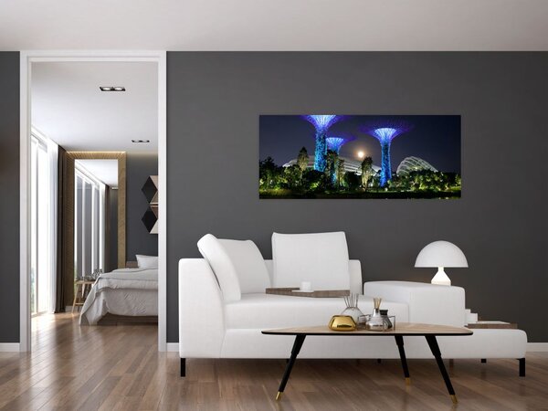 Slika punog mjeseca u singapurskim vrtovima (120x50 cm)