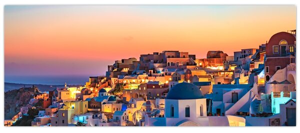 Slika - Santorini u sumrak (120x50 cm)