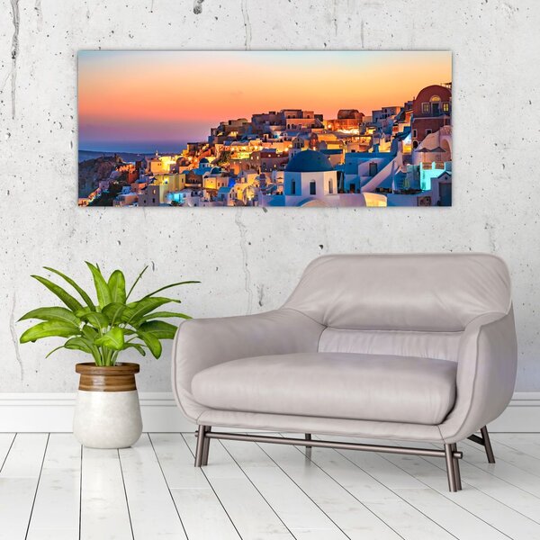 Slika - Santorini u sumrak (120x50 cm)