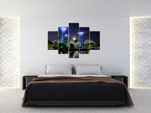 Slika punog mjeseca u singapurskim vrtovima (150x105 cm)