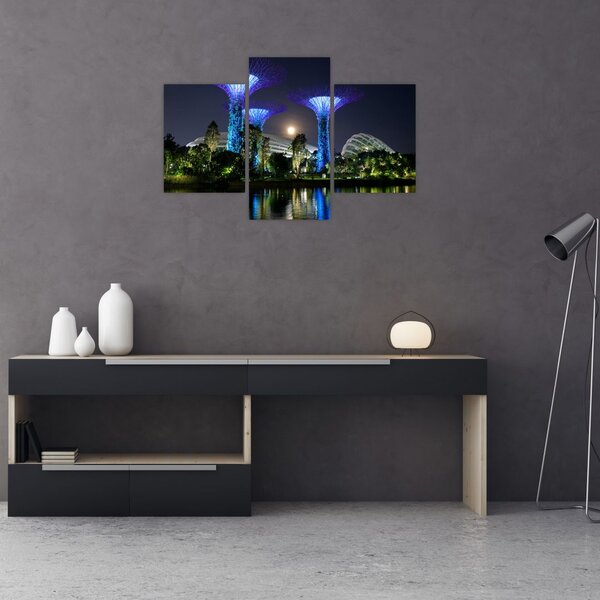 Slika punog mjeseca u singapurskim vrtovima (90x60 cm)