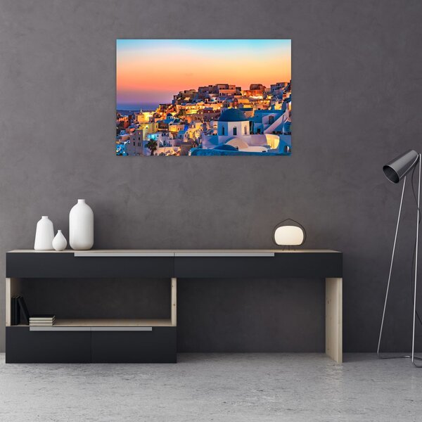 Slika - Santorini u sumrak (90x60 cm)