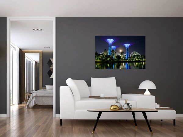 Slika punog mjeseca u singapurskim vrtovima (90x60 cm)
