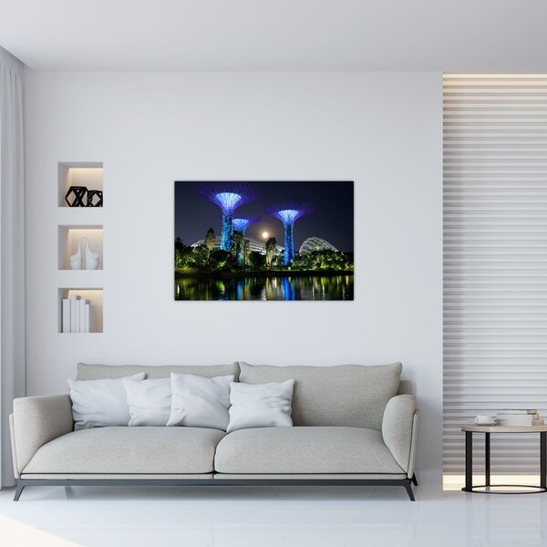 Slika punog mjeseca u singapurskim vrtovima (90x60 cm)