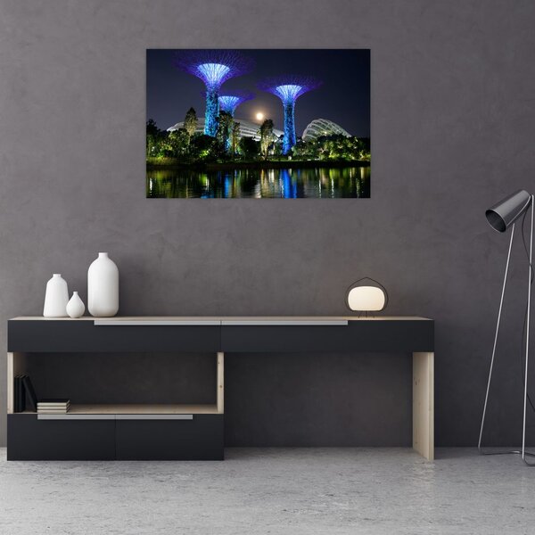 Slika punog mjeseca u singapurskim vrtovima (90x60 cm)
