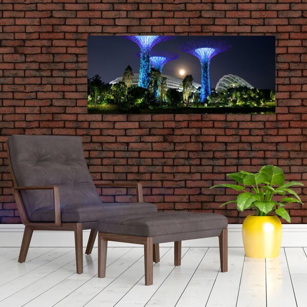 Slika punog mjeseca u singapurskim vrtovima (120x50 cm)