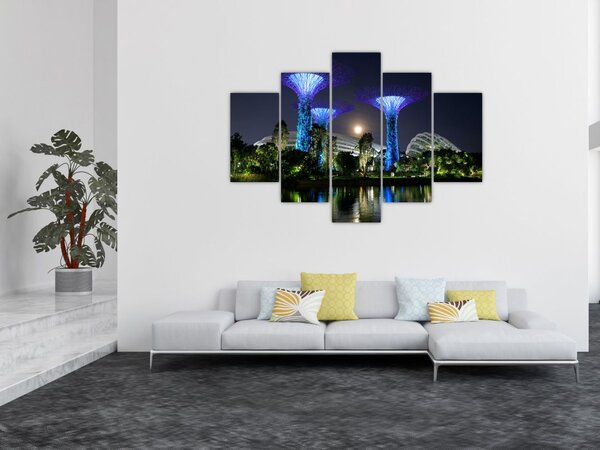 Slika punog mjeseca u singapurskim vrtovima (150x105 cm)