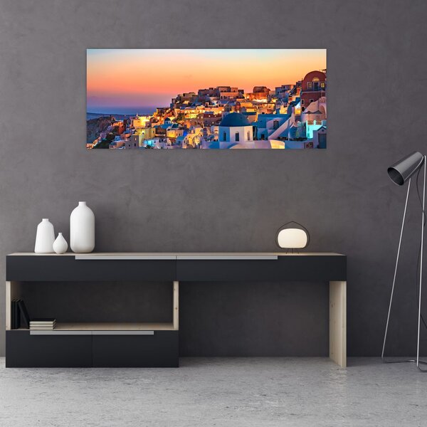 Slika - Santorini u sumrak (120x50 cm)