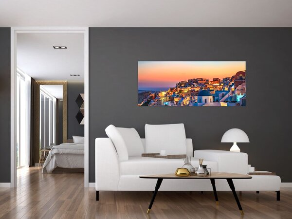 Slika - Santorini u sumrak (120x50 cm)