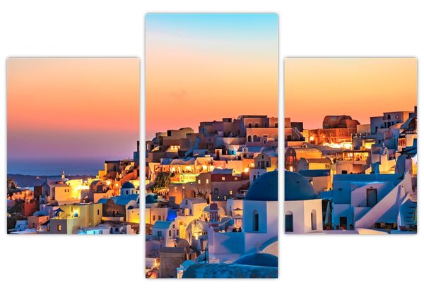 Slika - Santorini u sumrak (90x60 cm)