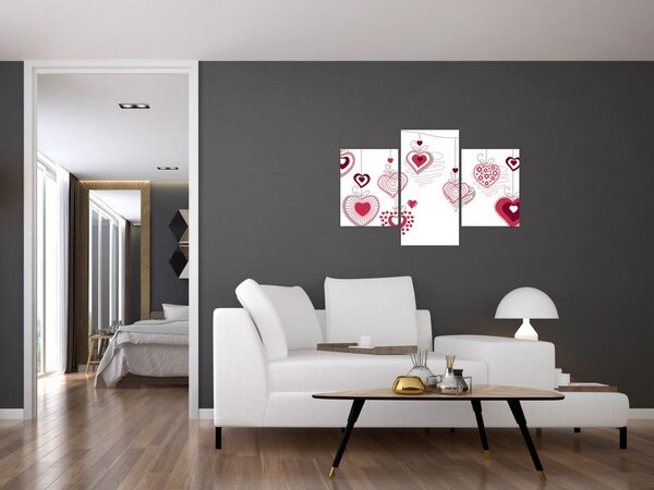Slika naslikanih srca (90x60 cm)