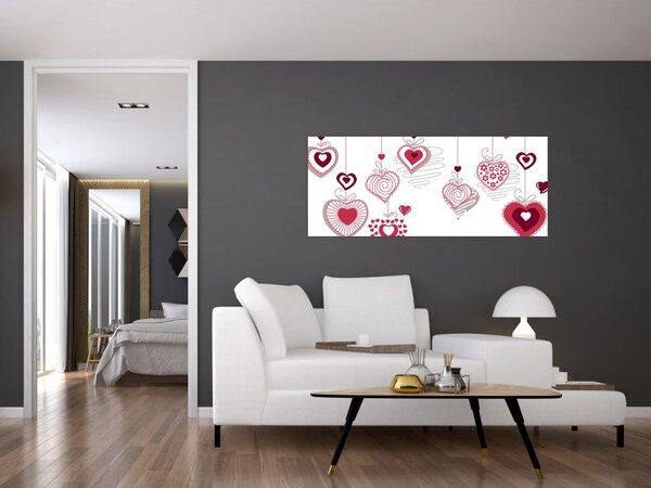 Slika naslikanih srca (120x50 cm)