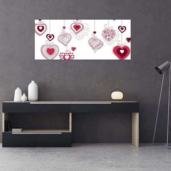 Slika naslikanih srca (120x50 cm)