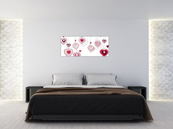 Slika naslikanih srca (120x50 cm)