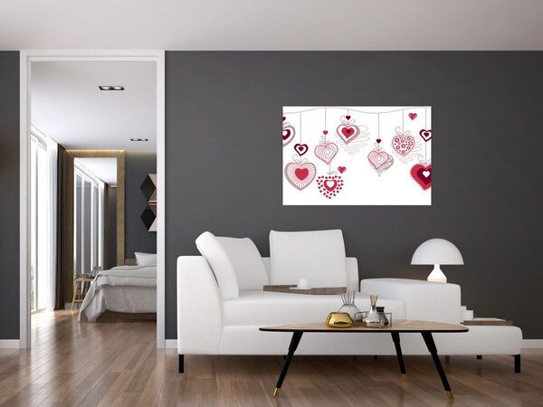 Slika naslikanih srca (90x60 cm)