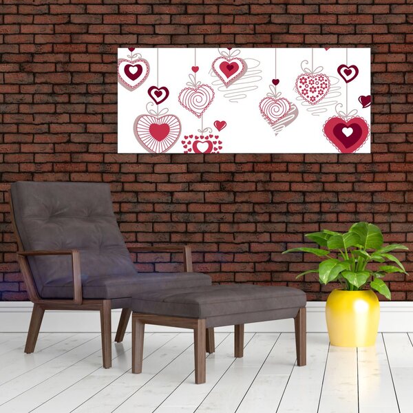 Slika naslikanih srca (120x50 cm)