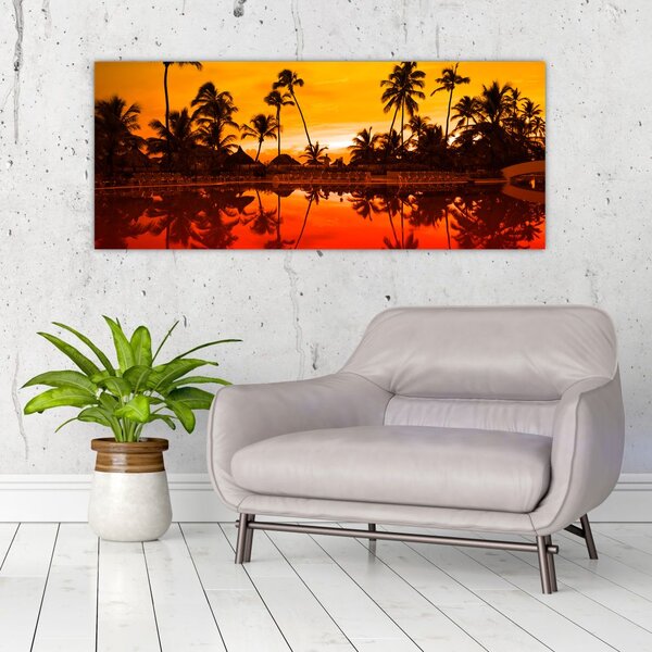 Slika - Zalazak sunca nad resortom (120x50 cm)