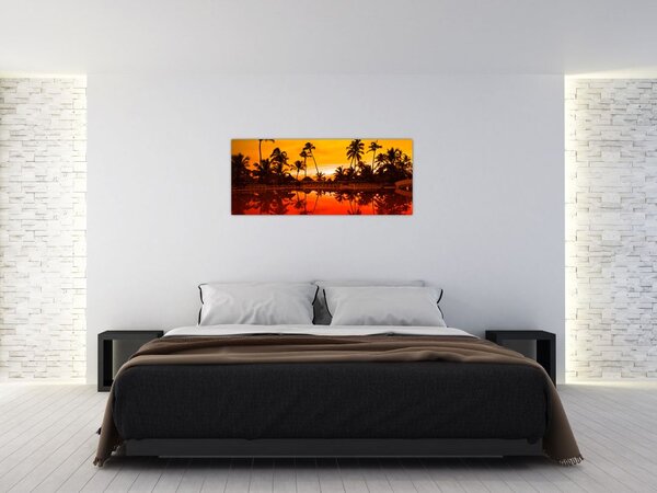 Slika - Zalazak sunca nad resortom (120x50 cm)