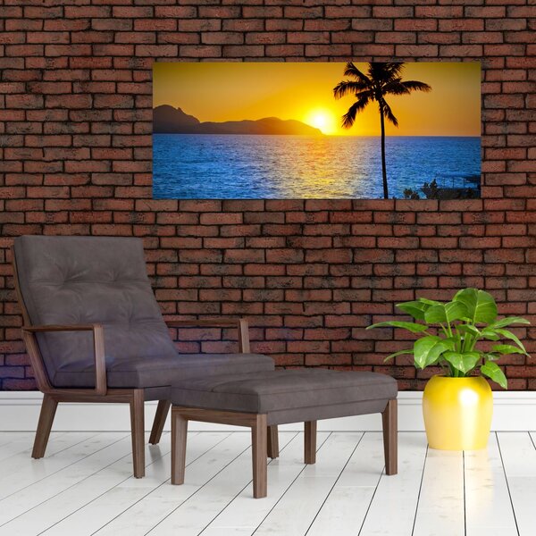Slika - Zalazak sunca nad morem (120x50 cm)
