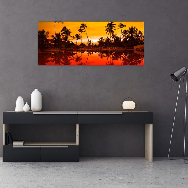 Slika - Zalazak sunca nad resortom (120x50 cm)