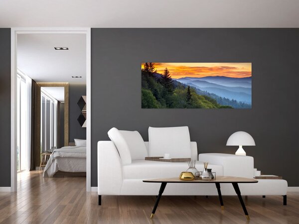Slika - Crveni oblaci u planinama (120x50 cm)