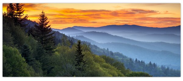 Slika - Crveni oblaci u planinama (120x50 cm)