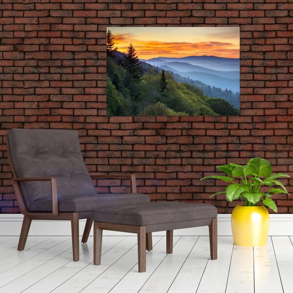 Slika - Crveni oblaci u planinama (90x60 cm)