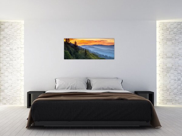 Slika - Crveni oblaci u planinama (120x50 cm)
