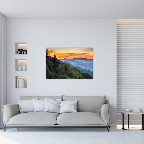 Slika - Crveni oblaci u planinama (90x60 cm)