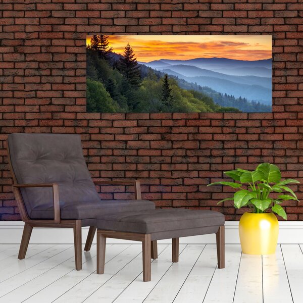Slika - Crveni oblaci u planinama (120x50 cm)
