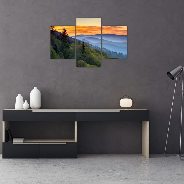 Slika - Crveni oblaci u planinama (90x60 cm)