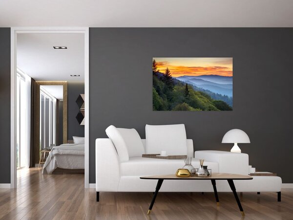 Slika - Crveni oblaci u planinama (90x60 cm)