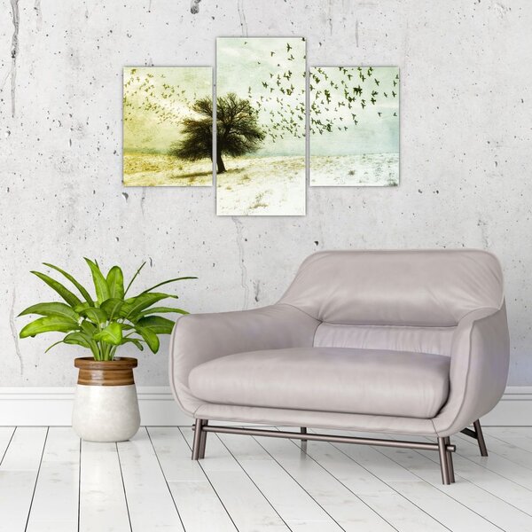 Slika - Naslikano jato ptica (90x60 cm)