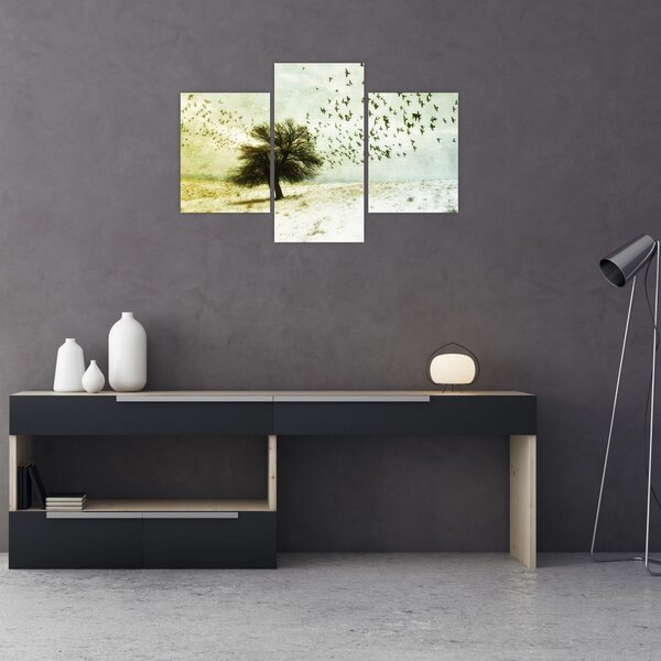 Slika - Naslikano jato ptica (90x60 cm)