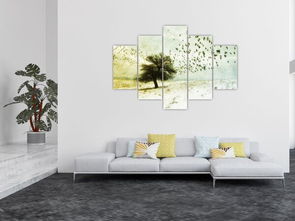 Slika - Naslikano jato ptica (150x105 cm)