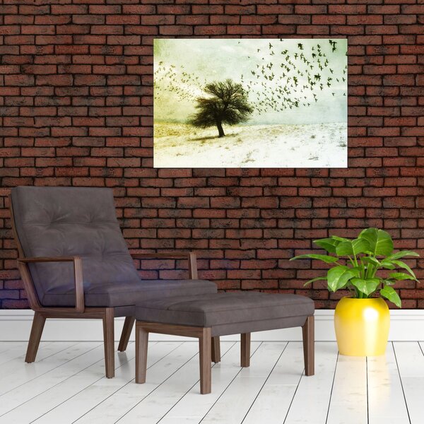 Slika - Naslikano jato ptica (90x60 cm)