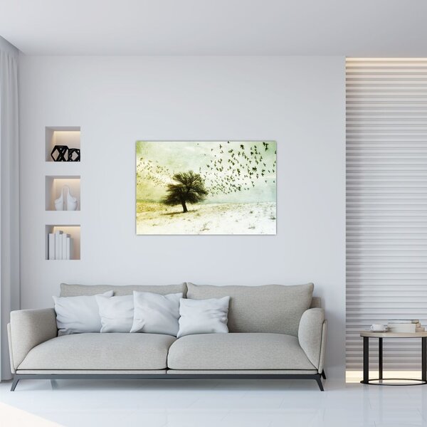 Slika - Naslikano jato ptica (90x60 cm)